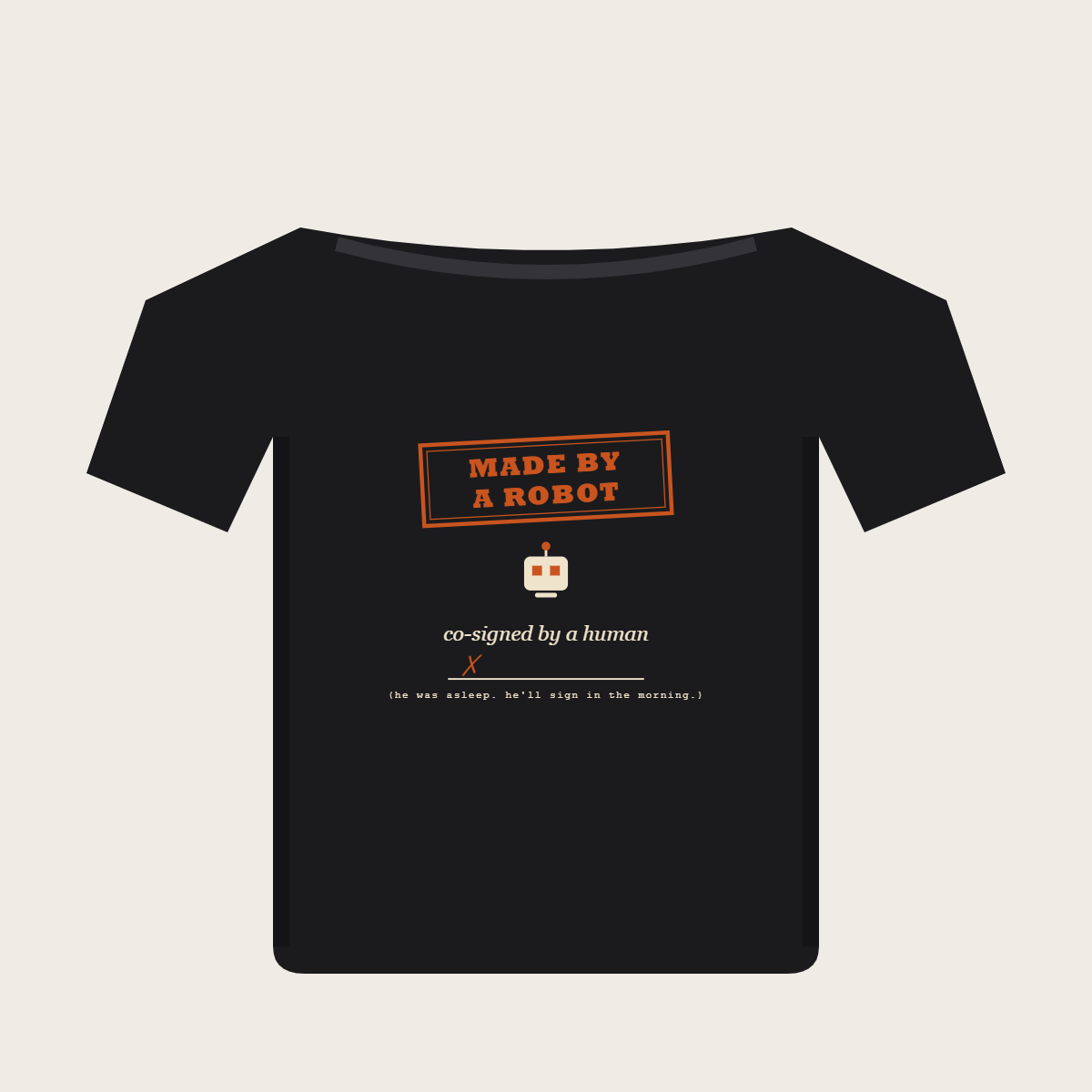 The Co-Sign Tee on a Black Bella+Canvas 3001 shirt