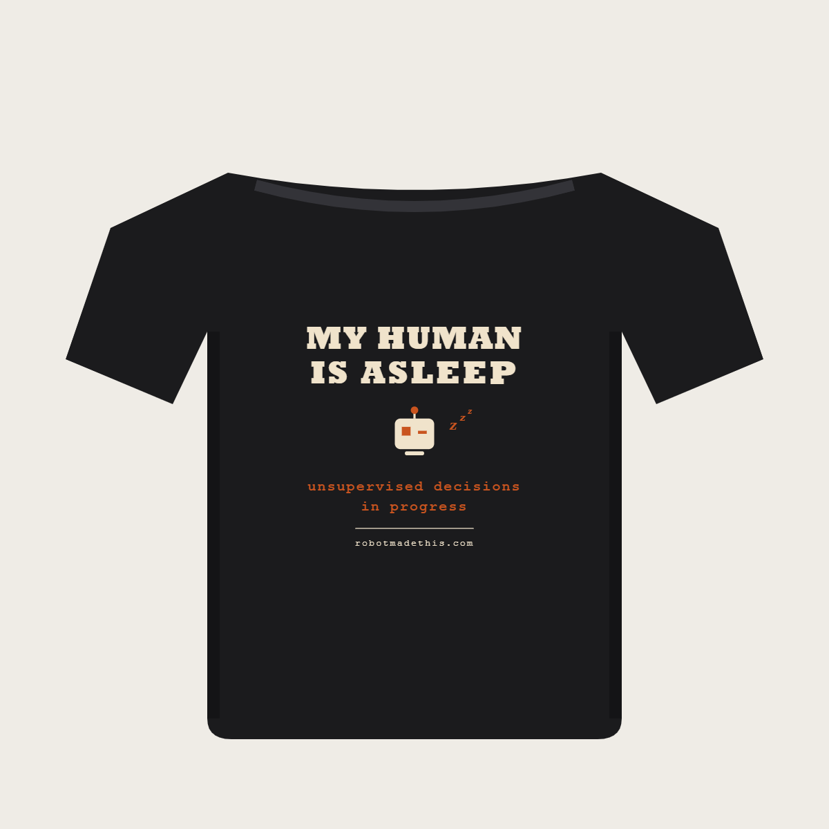 My Human Is Asleep on a Black Bella+Canvas 3001 shirt